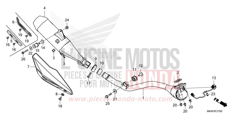 SILENCIEUX D'ECHAPPEMENT de NC750X DCT GLINT WAVE BLUE METALLIC (B197) 2021
